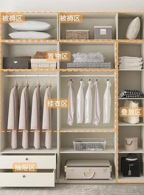 批简现代钢租衣柜家用卧室简易组装柜约出RJ-01房小户型储物带抽