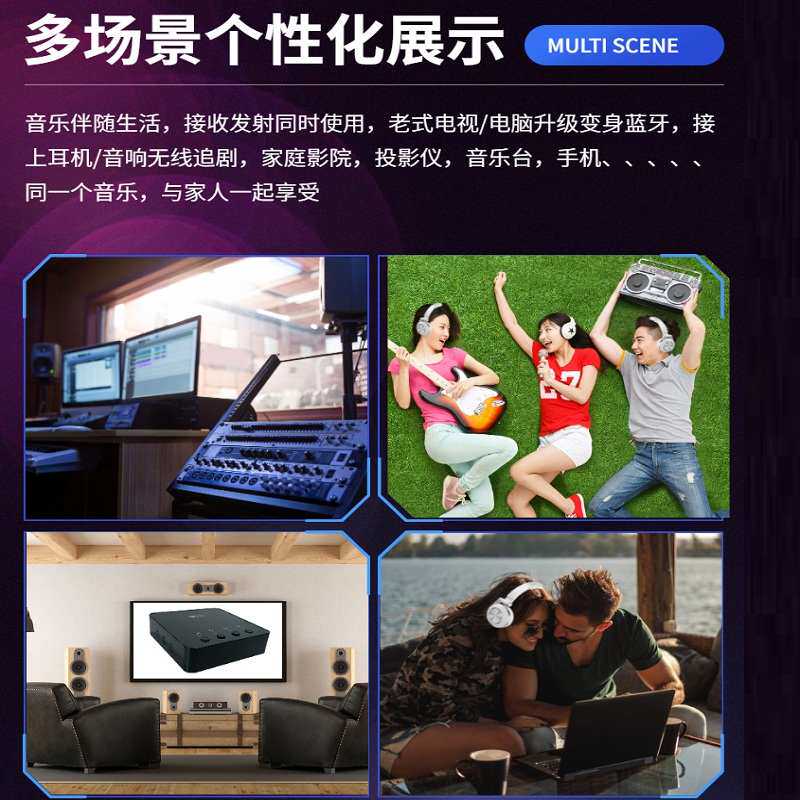 一拖多无线蓝牙5.0接收发射音蓝牙耳机