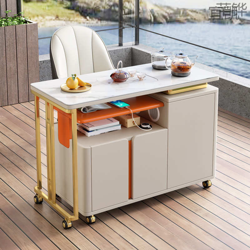 qp5烧水移动轮功夫茶小茶桌可带旋转泡茶一体阳台现代台茶几家用