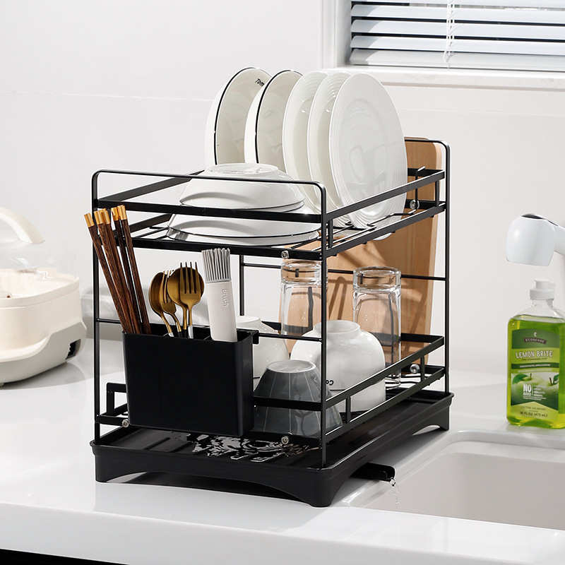 25年新款厨房置物架多层收纳盘架桌面沥水碗架可拆卸放碗碟筷子