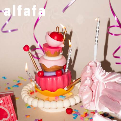 alfafa许愿 蛋糕香氛香薰礼盒粉色原创高级感家居香薰蜡烛生日礼