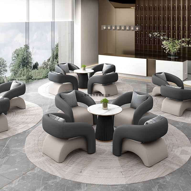 商务会客专用卡座酒店办公室休息沙发椅售楼处接待区洽谈沙发桌椅