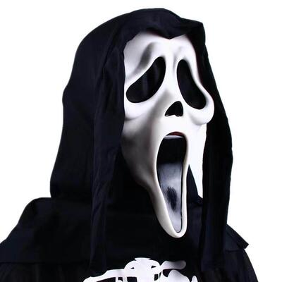 Halloween Horror Black Robe Death Skull Mask万圣节骷髅面具