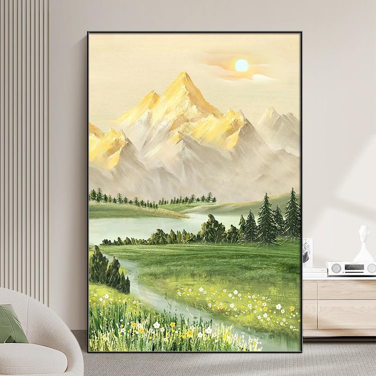 日照金山装饰画客厅落地画山水风景挂画沙发背景墙高级感玄关壁画