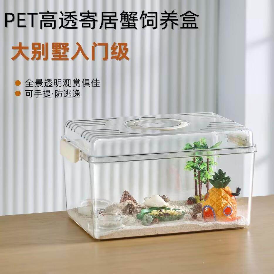 手提宠物饲养盒甲虫饲养盒寄居螃蟹仓鼠守宫饲养箱乌龟爬宠外带盒