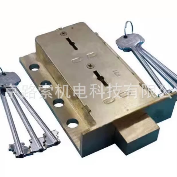 金库大八叶锁双钥匙锁人开启金库门锁大LS-703铜钥双匙锁门片库房