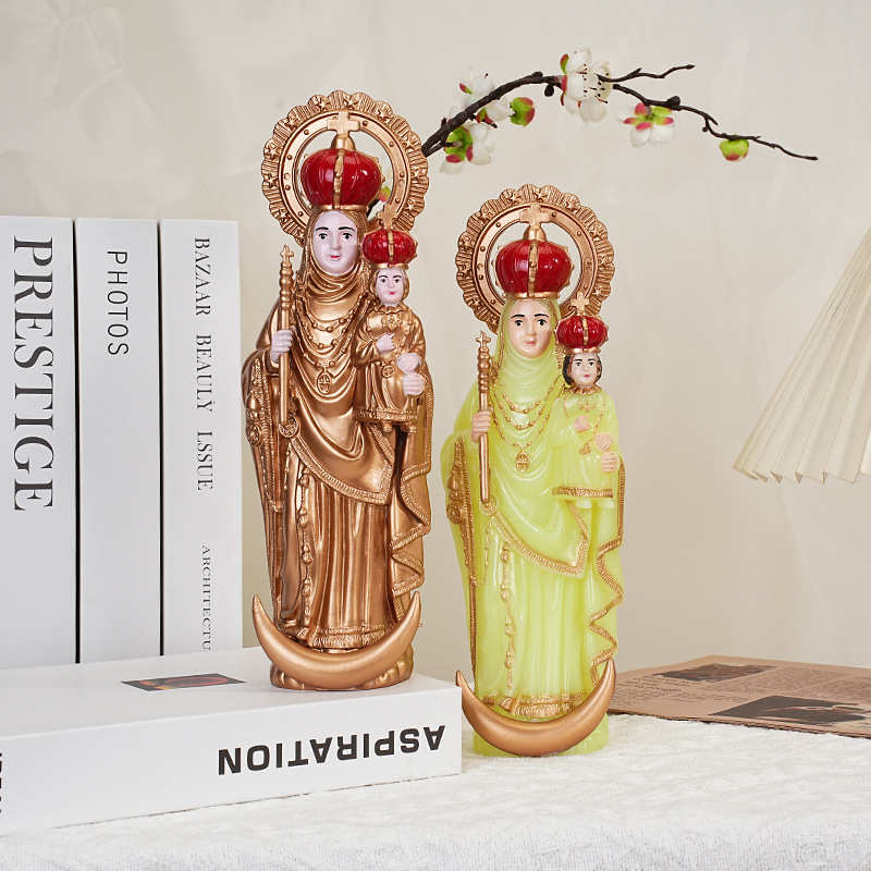 厂家直销新款复古风欧式西方人物摆件手托圣婴塑料工艺品创意礼品