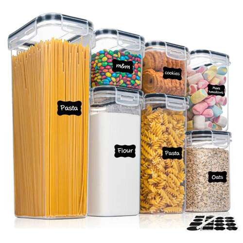 Kitchen 7pcs Food Containers Set BPA Free Plastic Airtight S