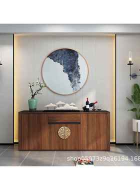 中式餐厅桃色餐边柜家胡用玄关多功能展66825置物柜简示碗约茶水