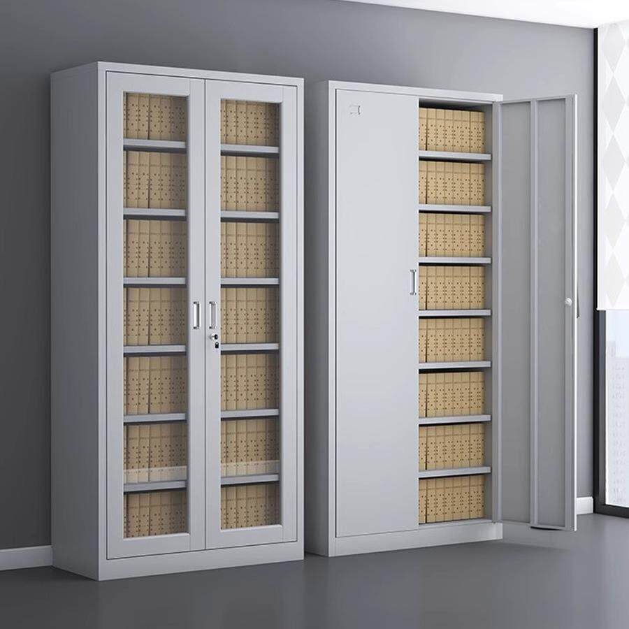 会计财务凭证柜钢制通玻文件资料合同专用档案柜办公室铁皮收纳柜