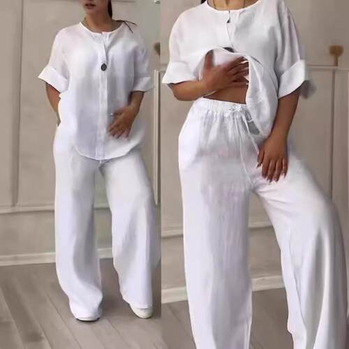 2025 Women's Comfortable Loose Top & Wide-Leg Pants Casual