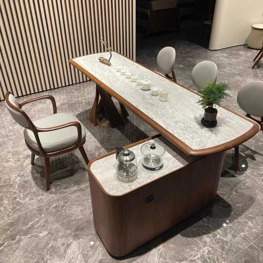 新中式实木茶桌椅组合现代简约设计师定制高端轻奢茶台泡茶桌家具