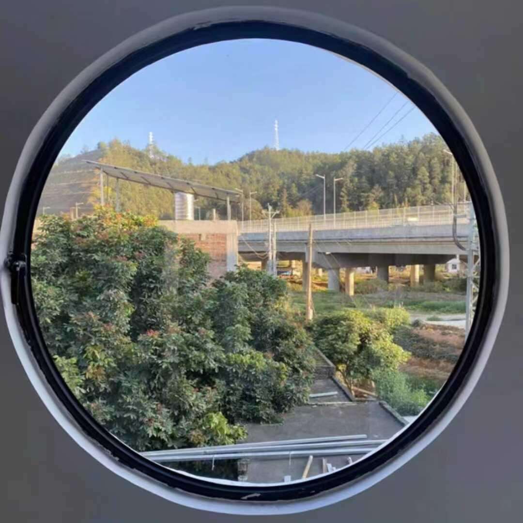 旋转中轴圆窗月亮窗室内防窥圆形玻璃窗阁楼景观圆艺术窗铝合金窗