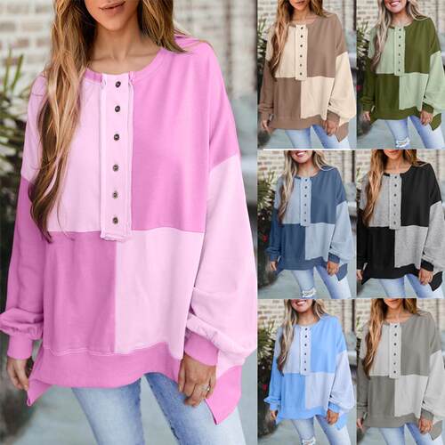A women's loose long-sleeved Drop Shoulder hooded sweatshirt