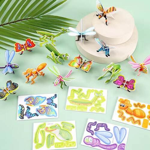Cartoon assembly 3D puzzles, insect-themed children's small