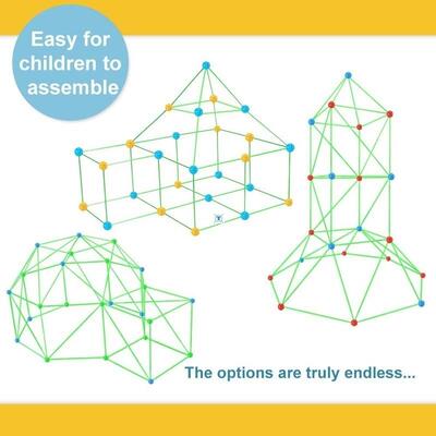 Fort Building Kit Construction Set kids Toy Tents Fortress