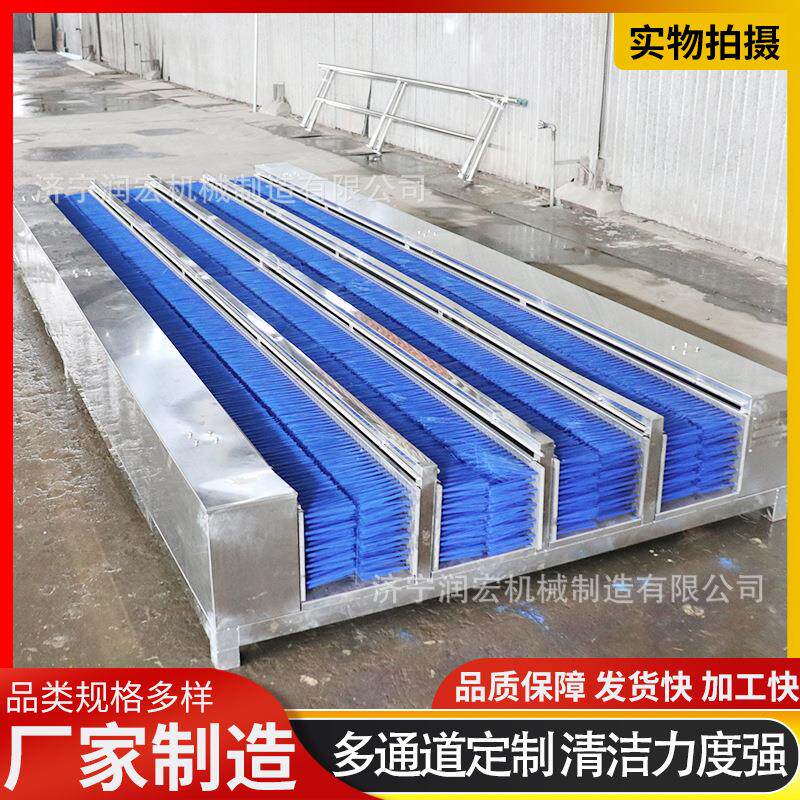 矿用无动力洗靴机 单双通道自走式刷靴机全自动红外感应式刷鞋机
