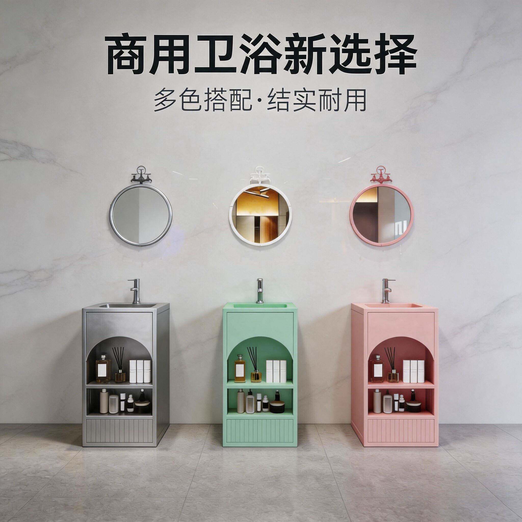 工业风储物洗手池个性复古洗漱柜一体洗手台烧烤火锅店网红立柱盆
