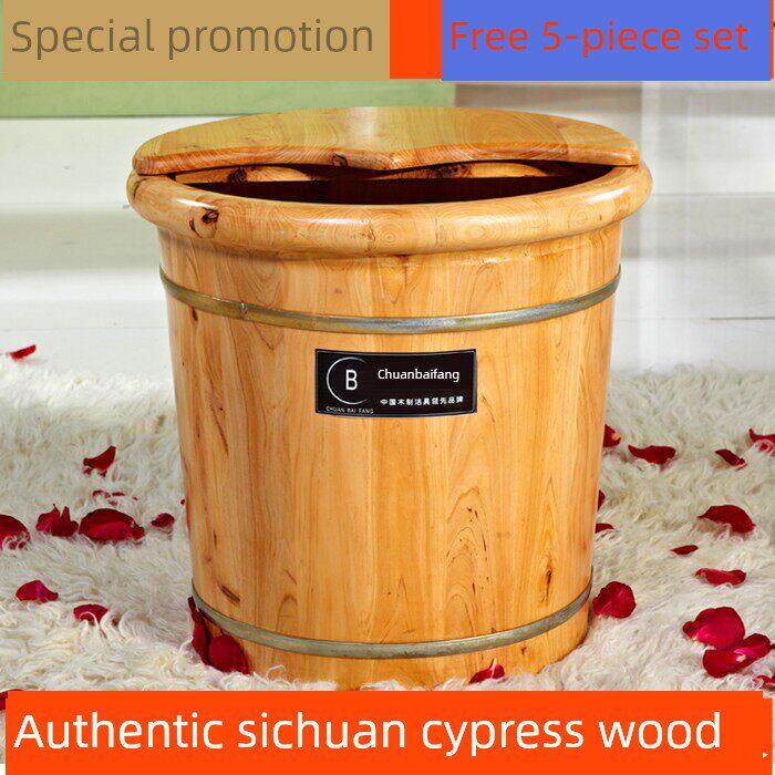 川柏坊香柏木40加高泡脚木桶洗脚木桶足浴木盆泡脚足疗沐桶包邮