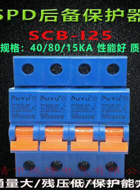 普跃浪涌电泳SPD后备保护器40/80/25KA配电箱柜防雷器SCB前端开关
