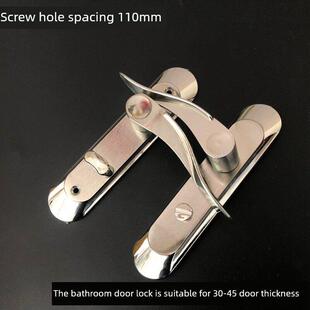 卫生间门锁无钥匙浴室门把手单舌锁 洗手间厕所卫浴执手锁110孔距
