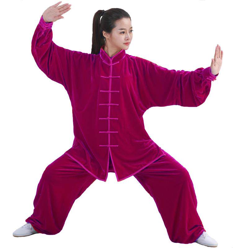 正品太极服金丝绒秋冬款加厚保暖南中老年演绒练功服韩男女武术表