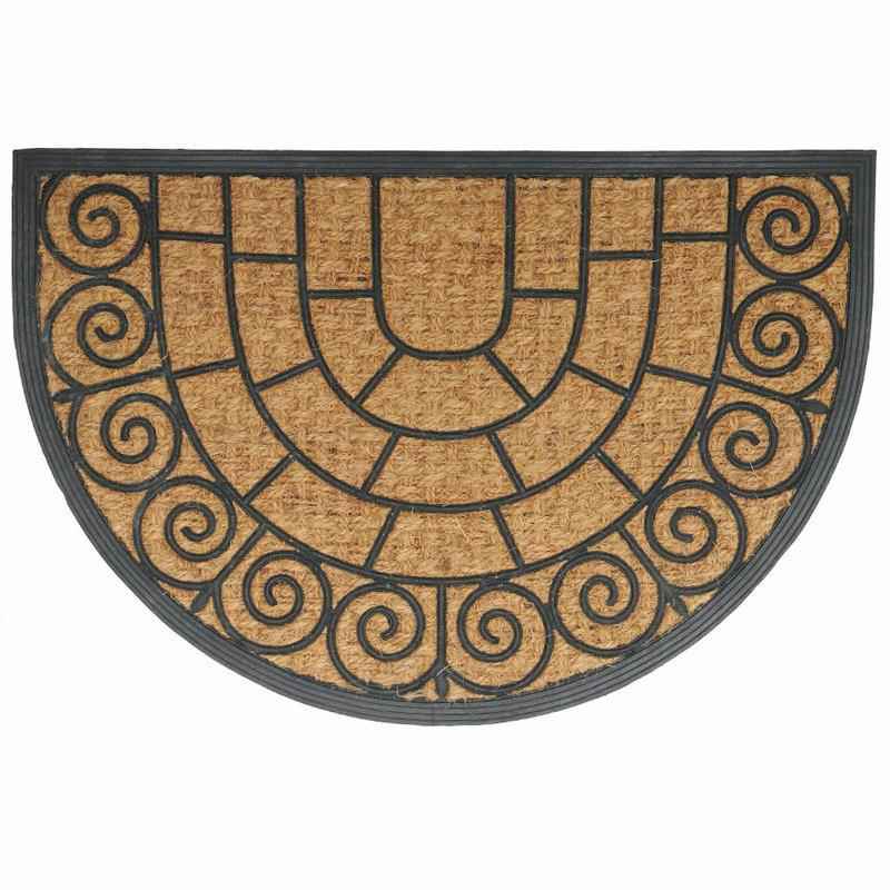 正品半圆欧式橡胶椰棕进门入地垫别墅脚垫门厅门户垫防滑口门蹭土