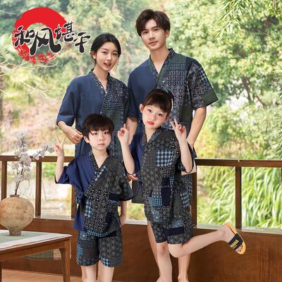 和风 民族风女士加胸垫浴服汗蒸服男款男女童桑拿情侣款儿童亲子