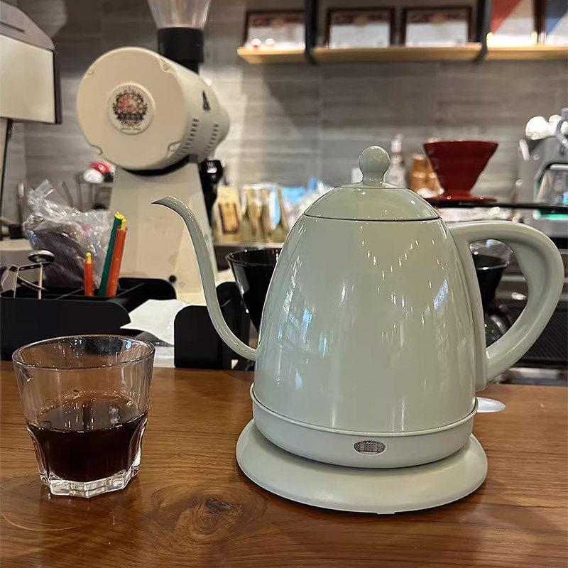 【外贸工厂】品高304不锈钢0.8L咖啡手冲壶天鹅颈电热水壶茶黑绿