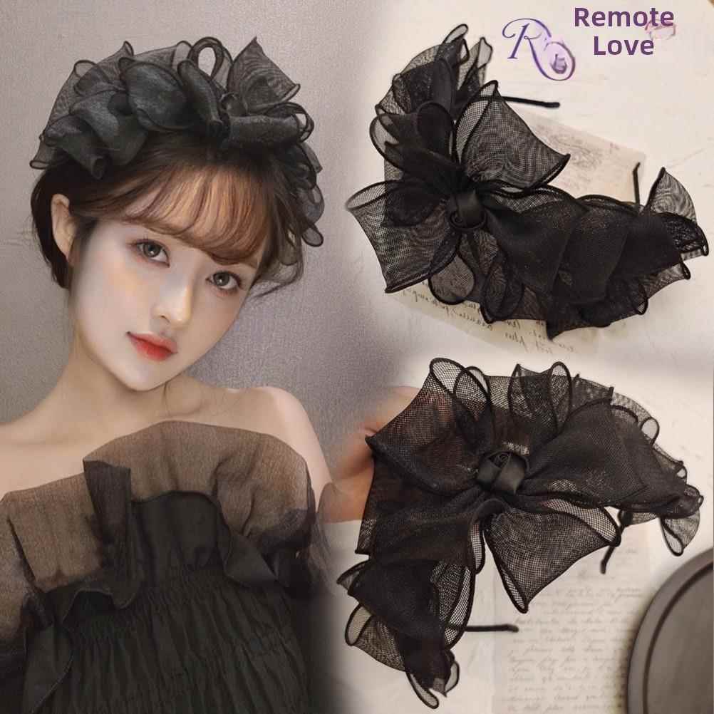 法国覆古轻豪华网大蝴蝶结发带宽边发夹公主风格发饰新风格
