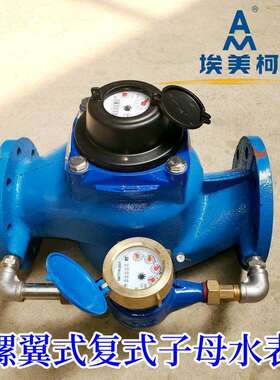 埃美柯 普通型复式子母水表 指针显示 垂直螺翼式自来水水表 瑞辉