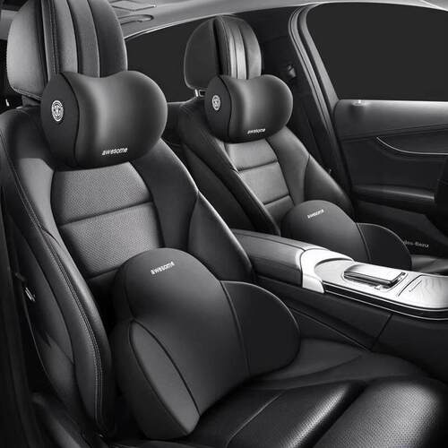 德国精选汽车枕头腰靠套装记忆棉腰托 托颈腰垫腰枕车载车用靠背