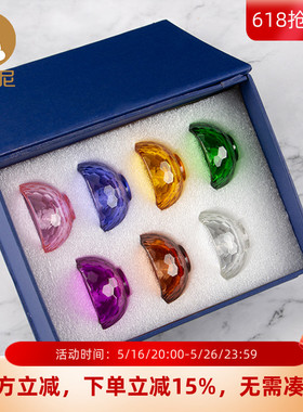 西藏供水杯供杯八吉祥杯家用七彩圣水杯藏传七供八供水碗6cm