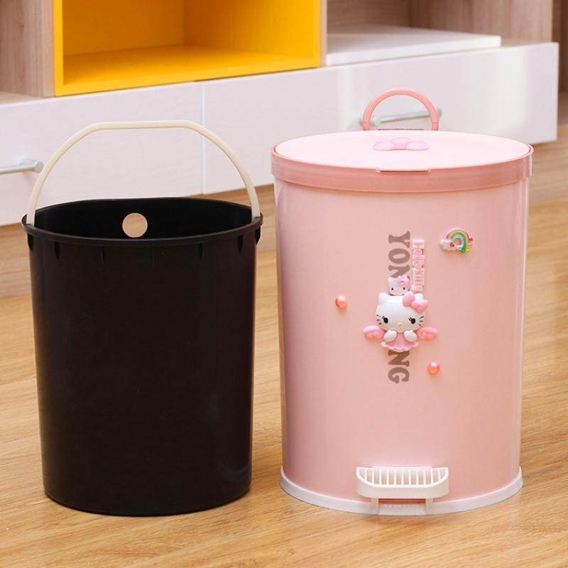 卡通可爱脚踩垃圾桶家用客厅卧室带盖卫生间厕所脚踏式