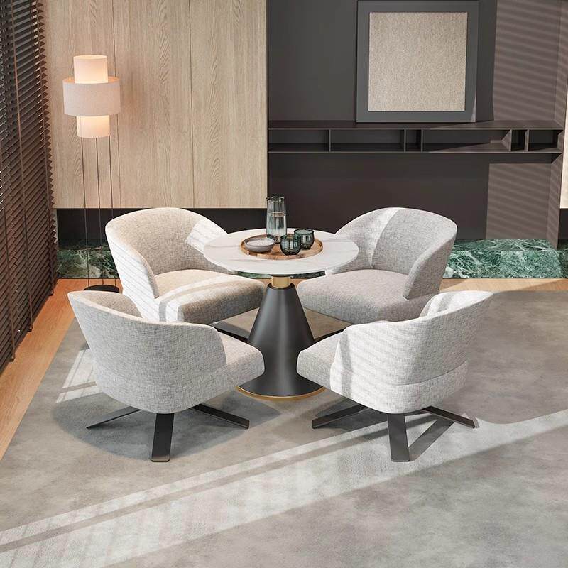 休闲椅酒店洽谈桌椅组合售楼处轻奢办公沙发商务接待沙发单人椅子