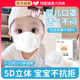 婴儿口罩0到6月儿童3d立体宝宝12月一1到3岁专用新生婴幼儿外出夏