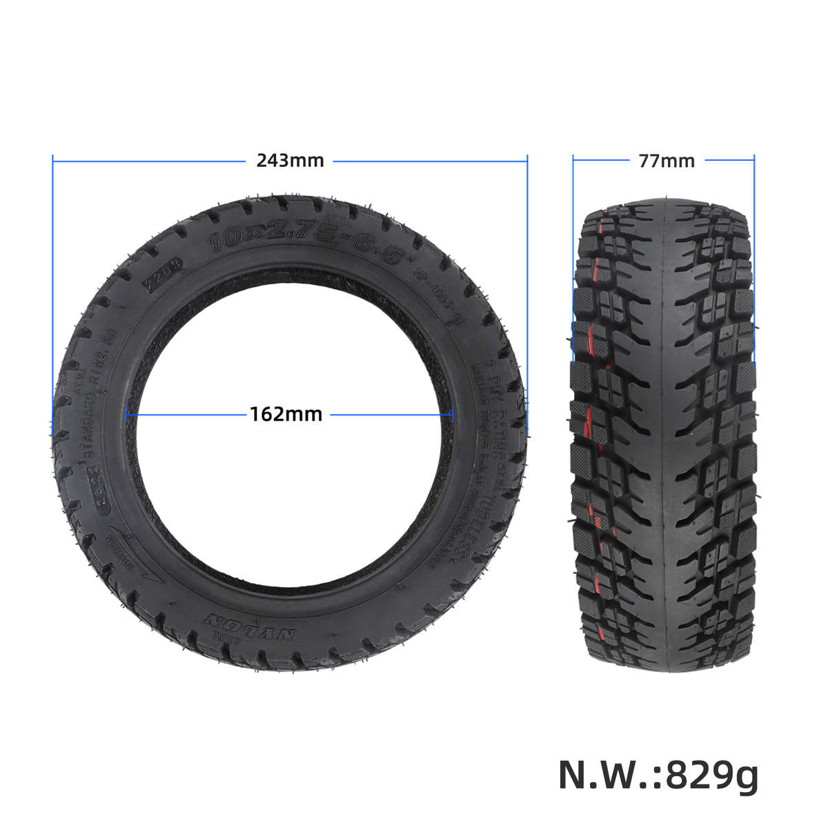 10*2.75-6.5越野真空胎Dualtron3电动滑板车10寸希洛普折叠车轮胎