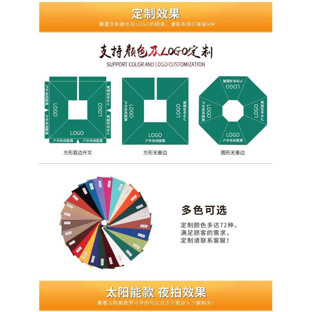 莫家户外伞LED灯大太阳伞香蕉伞遮阳伞庭院伞伞布围布罗马伞配件