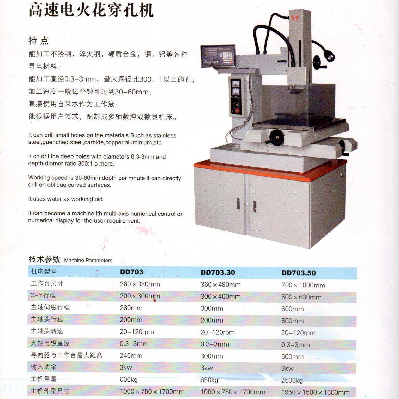 D703高速电火花穿孔机电火花小孔机全自动电火花打孔机源头厂家