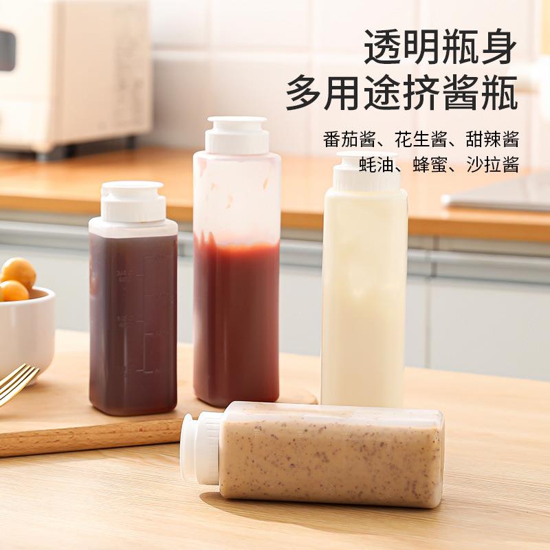 可视刻度控量防漏挤酱瓶厨房番茄酱蚝油蜂蜜沙拉酱挤压瓶厂家直销