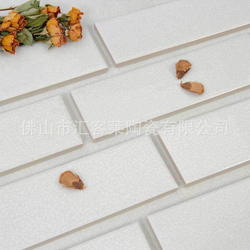 网红复古冰裂窑变红色长条手工砖60x200餐厅吧台卫生间瓷砖釉面砖
