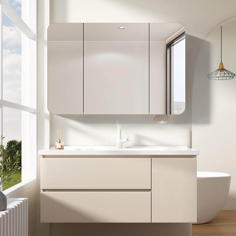 65/75/85/95cm蜂窝铝浴室柜组合卫生间加深陶瓷一体盆洗手洗脸