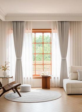 2025515尔绍兴柯桥高遮字约光现代简加厚双面雪尼人纹窗帘客厅卧