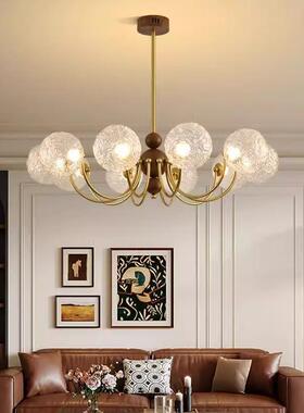 中古风N-B-515法复古吊灯卧室灯客主灯新中式式魔豆玻璃简约书房