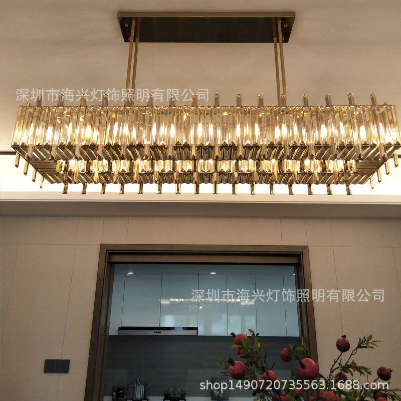 轻奢水晶港式吊灯客厅灯2019年新款设计师样板房餐厅灯饰卧室灯具