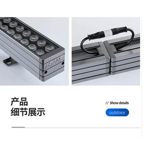 led户外防水工程灯酒店外墙大楼梯轮廓投射灯七彩变色亮化洗墙灯