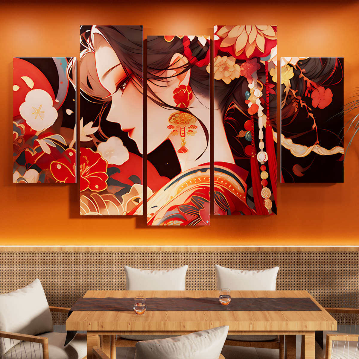 网红火锅店墙面装饰饭店餐饮烧烤肉文化背景墙贴纸国潮风花旦挂画,家居饰品,文化墙贴,淘宝优惠券,粉丝福利购,淘宝优惠卷