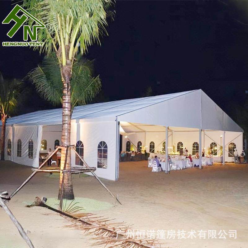 户外餐厅帐篷铝合金框架+白色PVC顶布婚礼活动蓬房宴会派对大棚