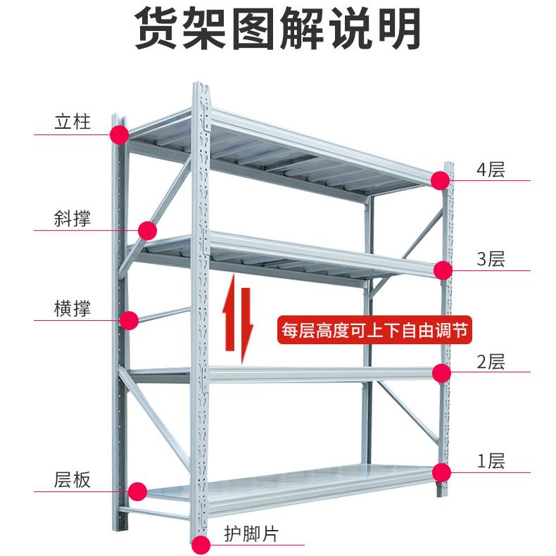 货深圳中型简可移动仓库仓储货架易横挡式中量型仓四QRL层库架