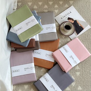 纯色单品 a类100S长绒棉宽边枕头套一对简约枕套48x74cm南通床品